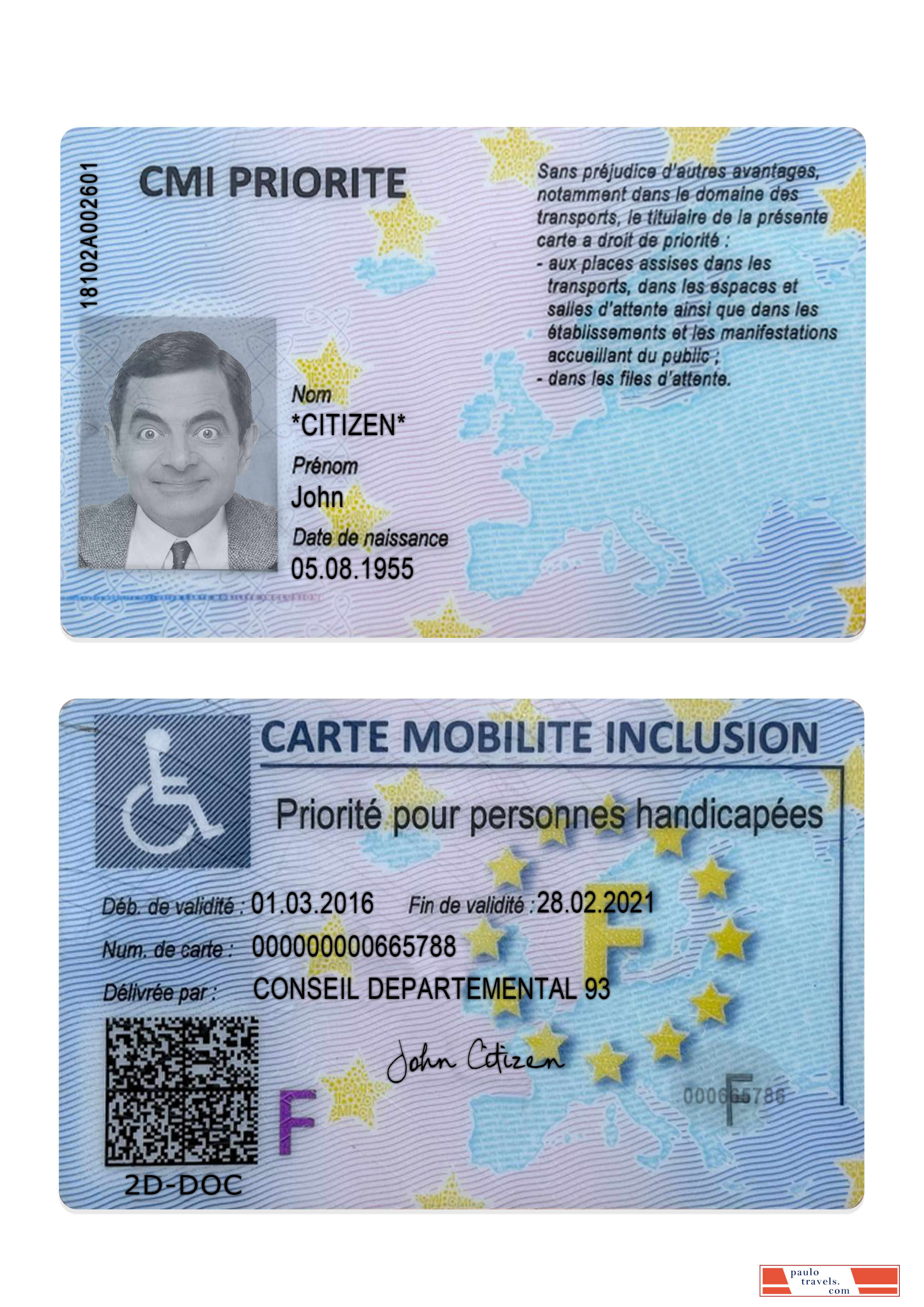 France carte mobilite inclusion (CMI)